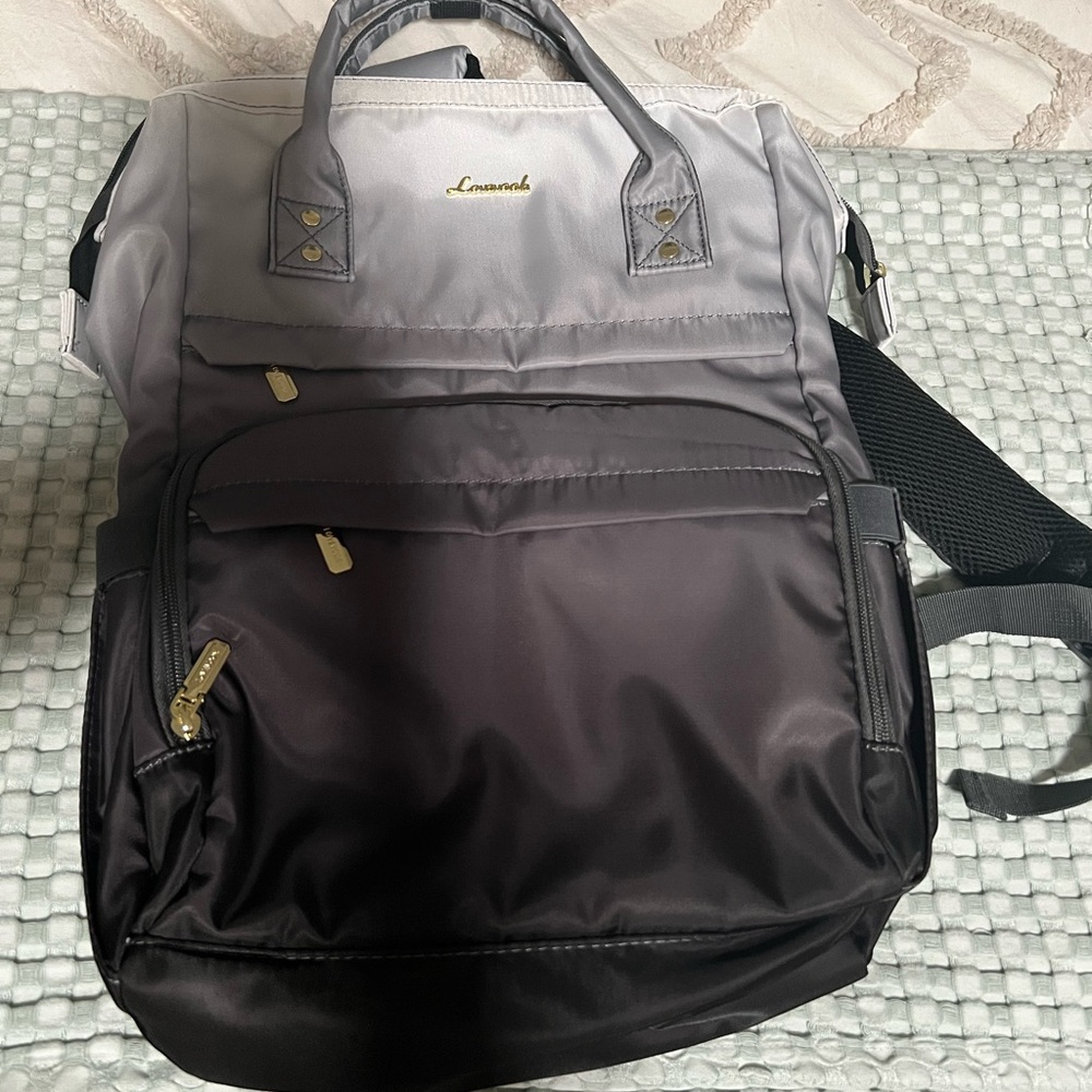 NWT Lovevook Gray and Black Gradient Multi-Pocket Backpack - Picture 4 of 5